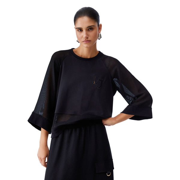 Liu Jo Felpa Felpa girocollo Donna con trasparenze XS - Francavilla Moda