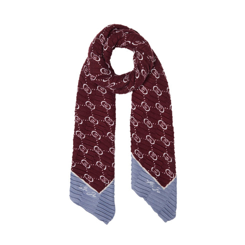 Liu Jo Pashmina Foulard Donna plissé logato Bordeau - Francavilla Moda