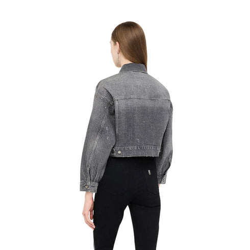 Liu Jo Giacca leggera Giacca Donna cropped in denim con strass XS - Francavilla Moda