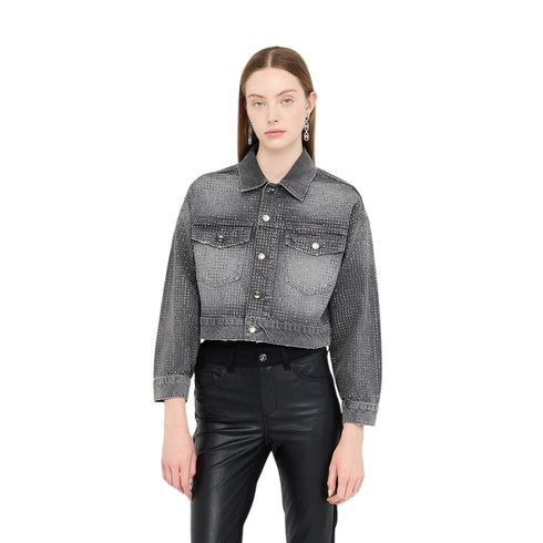 Liu Jo Giacca leggera Giacca Donna cropped in denim con strass XS - Francavilla Moda