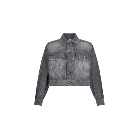 Liu Jo Giacca leggera Giacca Donna cropped in denim con strass XS - Francavilla Moda