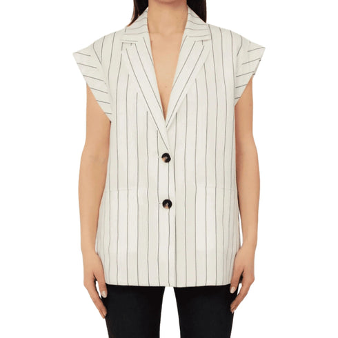 Liu Jo Gilet LIU.JO Gilet Lino Lyocell Donna Elegante 40 - Francavilla Moda
