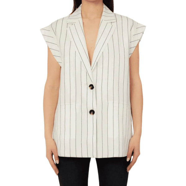 Liu Jo Gilet LIU.JO Gilet Lino Lyocell Donna Elegante 40 - Francavilla Moda