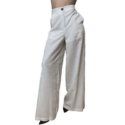 Liu Jo Pantalone LIU.JO Pantalone Palazzo Stripes Nero/Bianco Donna 42 - Francavilla Moda