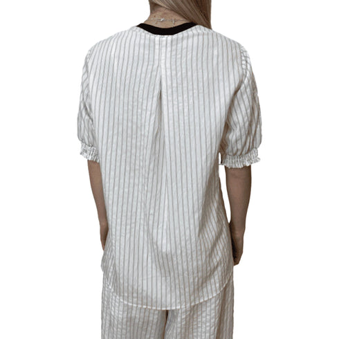 Liu Jo T-Shirt LIU.JO T-shirt Donna a Righe Manica a Sbuffo 40 - Francavilla Moda