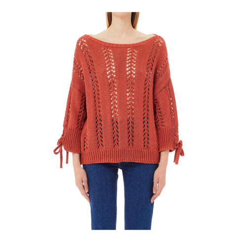 Liu Jo Maglia Maglia Donna a barca traforata Terracotta P25 - LIU.JOWA5339MS032 - 71446 - XS - Francavilla Moda