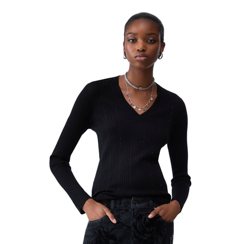 Liu Jo Maglia Maglia Donna a costine con strass S - Francavilla Moda