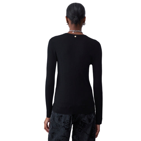 Liu Jo Maglia Maglia Donna a costine con strass S - Francavilla Moda