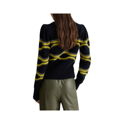 Liu Jo Pullover Maglia Donna a girocollo jacquard Nero verde - Francavilla Moda