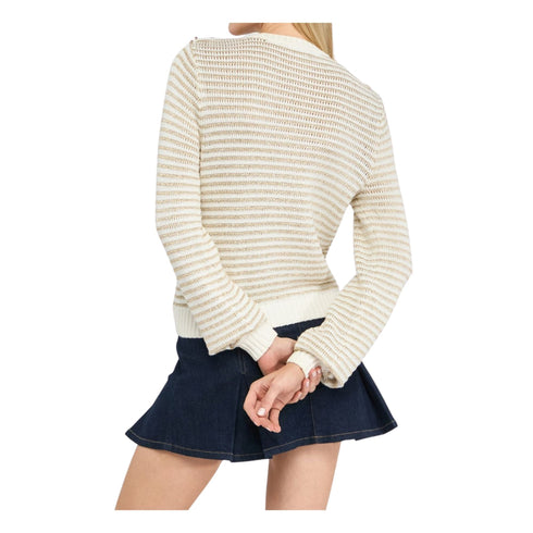 Liu Jo Pullover Maglia Donna a righe con bottoni S - Francavilla Moda