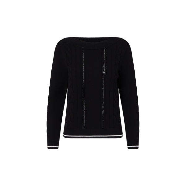 Liu Jo Maglia Maglia Donna a trecce profili a contrasto XS - Francavilla Moda
