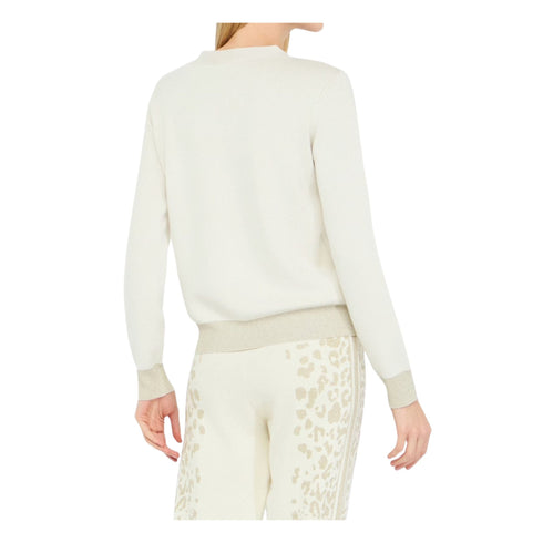 Liu Jo Pullover Maglia Donna a V con inserto animalier S - Francavilla Moda