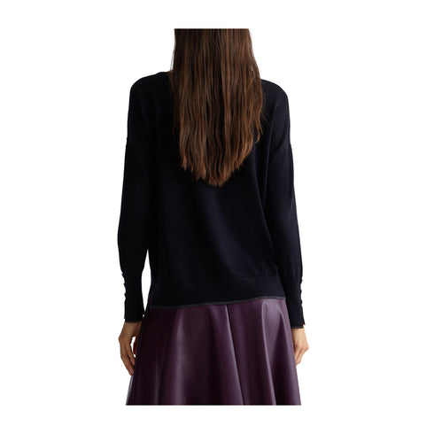 Liu Jo Maglia Maglia Donna a V con logo posteriore Nero - Francavilla Moda