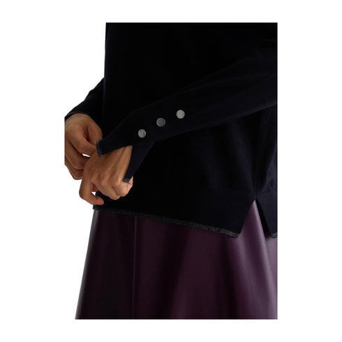 Liu Jo Maglia Maglia Donna a V con logo posteriore Nero - Francavilla Moda