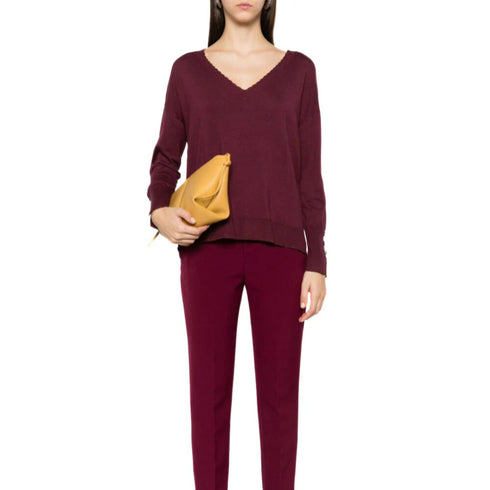 Liu Jo Maglia Maglia Donna a V con logo posteriore XS A24 - LIU.JOWF4009MS49I - 91529 - XS - Francavilla Moda