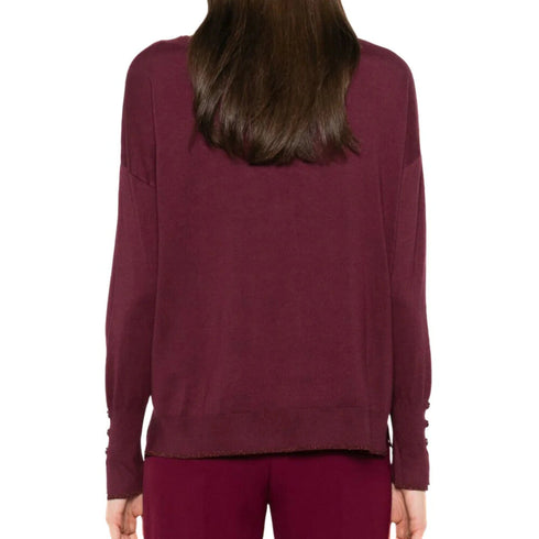 Liu Jo Maglia Maglia Donna a V con logo posteriore XS A24 - LIU.JOWF4009MS49I - 91529 - XS - Francavilla Moda