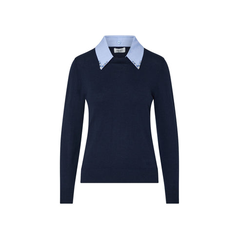 Liu Jo Maglia Maglia Donna con colletto popeline XS A26-LIU.JOWF6452MA16R-L9446-XS - Francavilla Moda