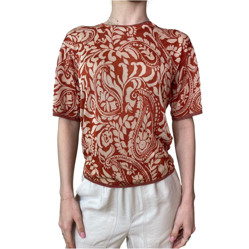 Liu Jo Blusa Maglia Donna con fantasia multicolore Ruggine P25 - LIU.JOWA5475MA24O - M9678 - S - Francavilla Moda