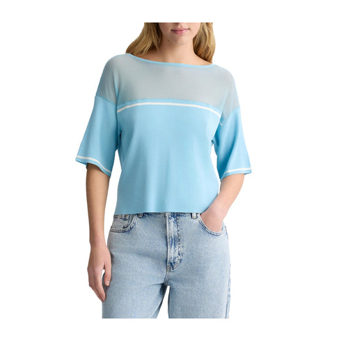 Liu Jo Maglia Maglia Donna con inserto in tulle S P25 - LIU.JOTA5098MS027 - C3597 - S - Francavilla Moda