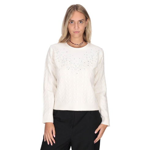 Liu Jo Maglia Maglia Donna con trass e perle decorative S - Francavilla Moda