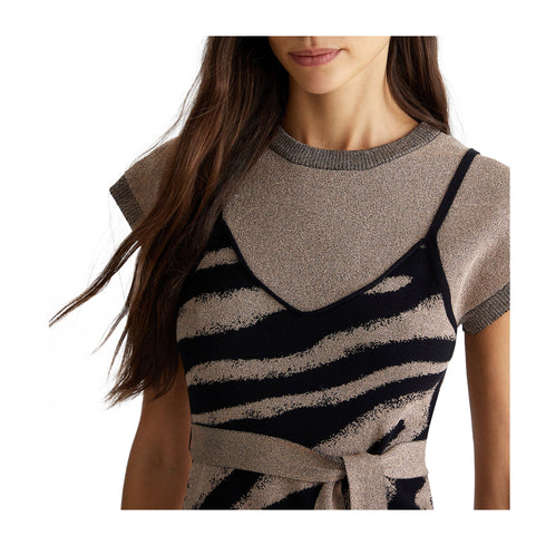 Liu Jo Maglia Maglia Donna jacquard con fusciacca Rose gold - Francavilla Moda