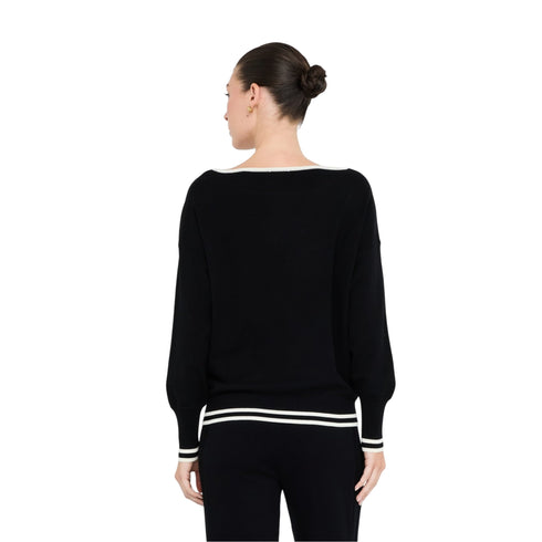 Liu Jo Maglia Maglia Donna scollo a barca e strass XS - Francavilla Moda