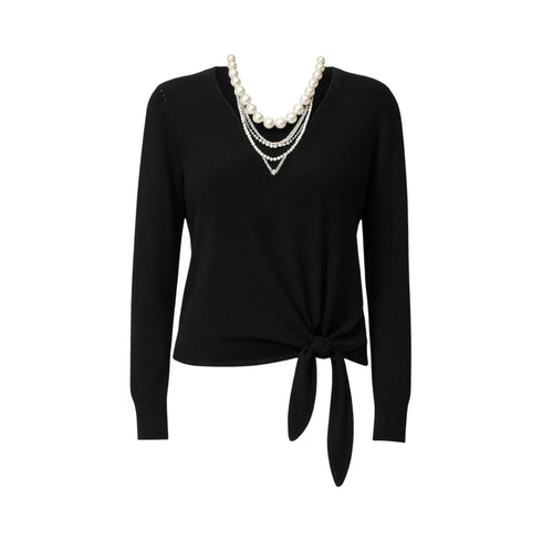 Liu Jo Maglia Maglia Donna scollo V con collana S - Francavilla Moda