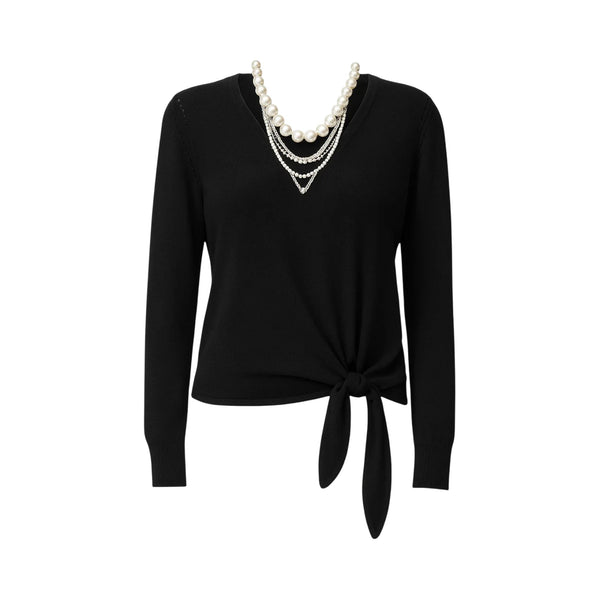 Liu Jo Maglia Maglia Donna scollo V con collana S - Francavilla Moda