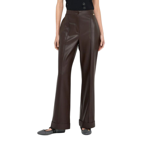 Liu Jo Pantaloni Pantalone Donna effetto pelle con elastico 40 - Francavilla Moda