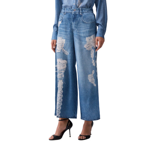 Liu Jo Pantalone Pantalone flare Donna con stampa jeans 40 - Francavilla Moda