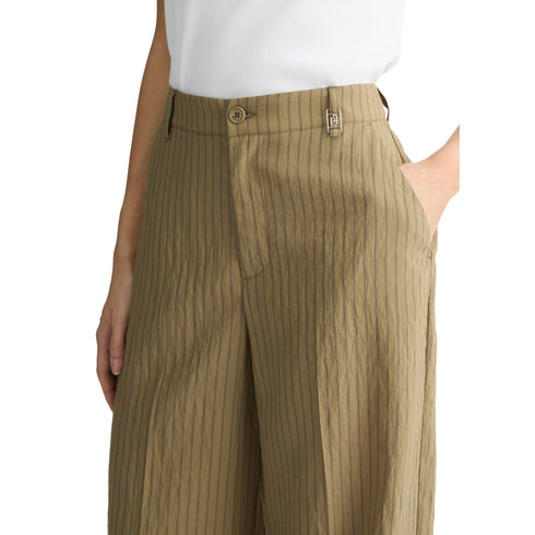 Liu Jo Pantaloni Pantaloni Donna ampi a righe Mossgreen - Francavilla Moda