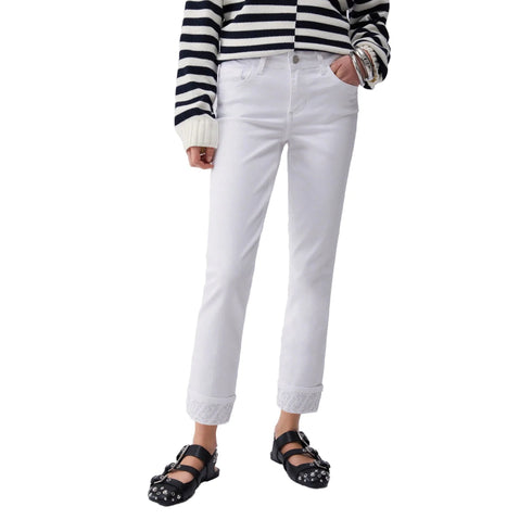 Liu Jo Pantalone Pantaloni skinny Donna con risvolto e strass 26 - Francavilla Moda