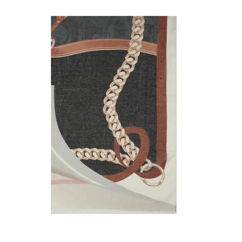 LIU JO Pashmina Pashmina Donna leggera con fantasia Nero cammello - Francavilla Moda