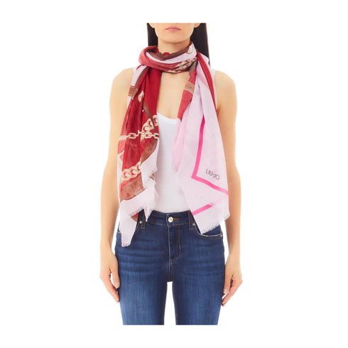 LIU JO Pashmina Pashmina Donna leggera con fantasia Rosso rosa P25 - LIU.JO2A5026T0300 - X0644 - UNI - Francavilla Moda