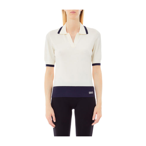 Liu Jo Polo Polo Donna in maglia rifiniture a contrasto S - Francavilla Moda