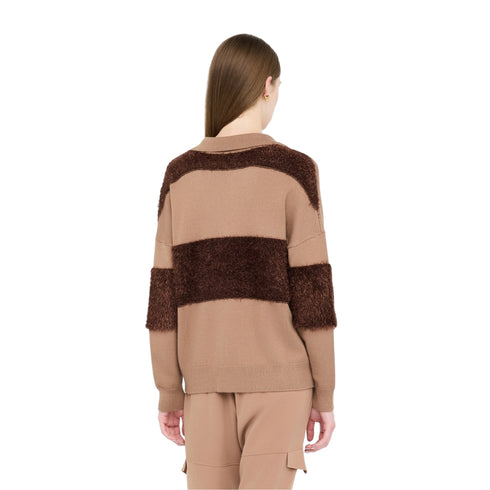 Liu Jo Polo Polo Donna Over pelliccetta in lurex XS A25 - LIU.JOTF5221MA51I - C3839 - XS - Francavilla Moda