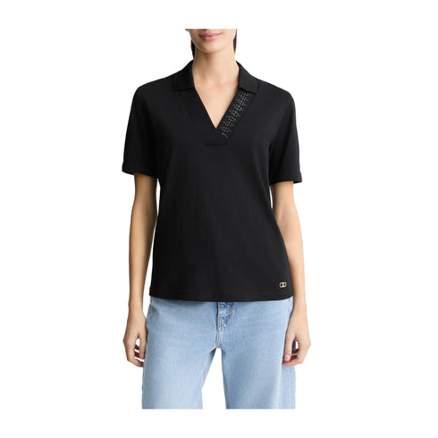 Liu Jo Polo Polo Donna scollo con applicazioni S P25 - LIU.JOTA5187J6308 - M9285 - S - Francavilla Moda