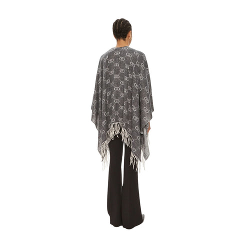 Liu Jo Poncho Poncho Donna con logo monogram Grigio medio A24 - LIU.JO2F4015T0300 - 71502 - UNI - Francavilla Moda