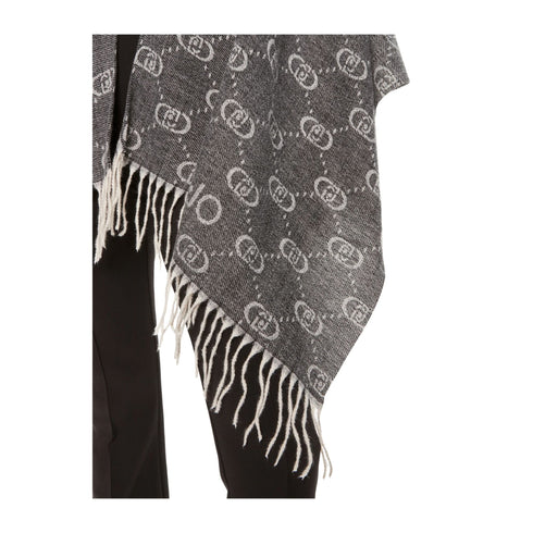 Liu Jo Poncho Poncho Donna con logo monogram Grigio medio A24 - LIU.JO2F4015T0300 - 71502 - UNI - Francavilla Moda