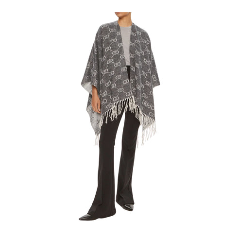 Liu Jo Poncho Poncho Donna con logo monogram Grigio medio A24 - LIU.JO2F4015T0300 - 71502 - UNI - Francavilla Moda