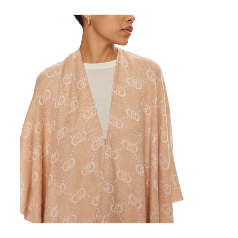 Liu Jo Poncho Poncho Donna con logo monogram Cammello - Francavilla Moda