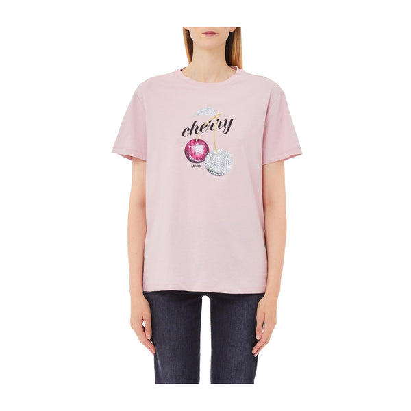 LIU JO T-shirt T-shirt Donna a maniche corte con stampa Rosa - Francavilla Moda