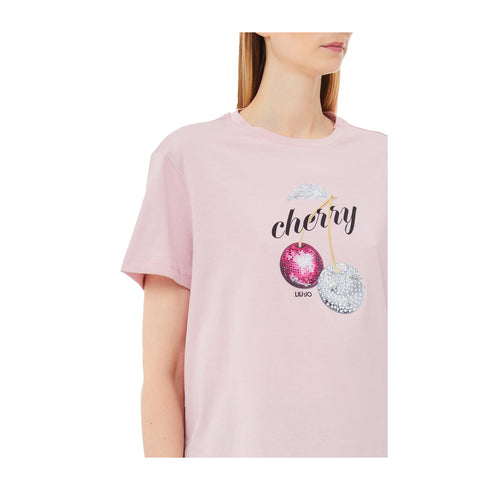 LIU JO T-shirt T-shirt Donna a maniche corte con stampa Rosa - Francavilla Moda