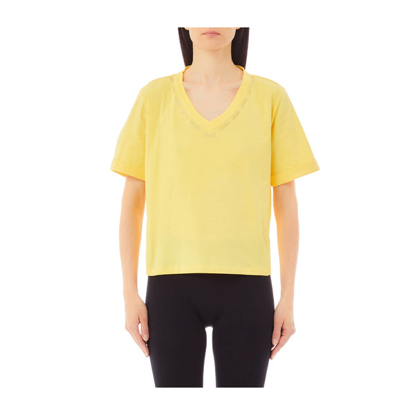Liu Jo T-shirt T-shirt Donna a V con logo strass XS - Francavilla Moda