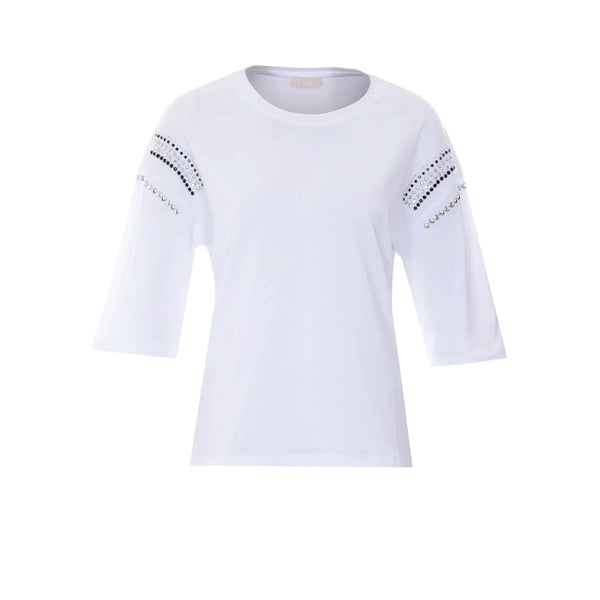 Liu Jo T-shirt 3/4 T-shirt Donna con applicazioni sulle maniche XS - Francavilla Moda