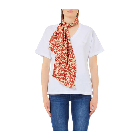 LIU JO T-shirt T-shirt Donna con foulard fantasia XS P25 - LIU.JOWA5154J6308 - M9541 - XS - Francavilla Moda