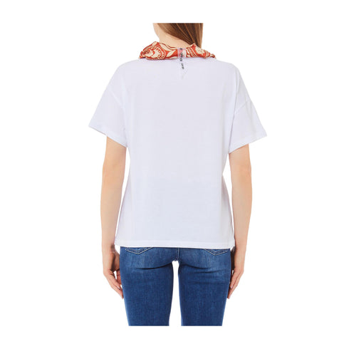 LIU JO T-shirt T-shirt Donna con foulard fantasia XS P25 - LIU.JOWA5154J6308 - M9541 - XS - Francavilla Moda