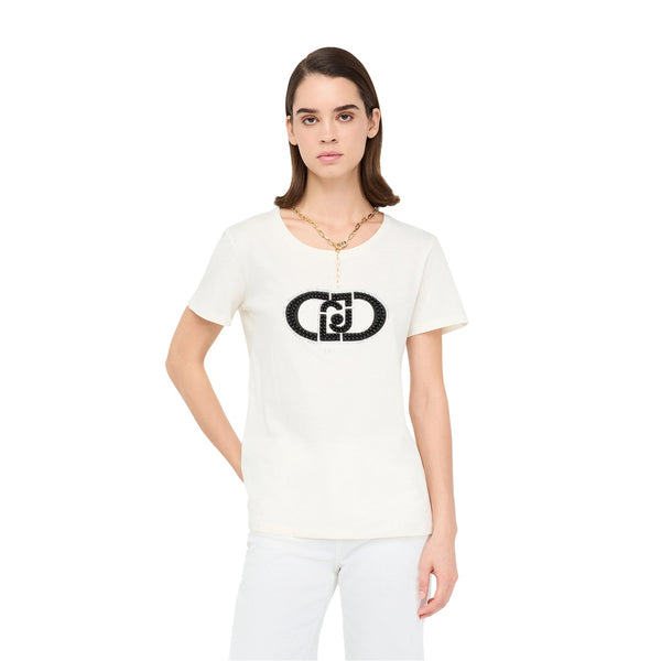 Liu Jo T-shirt T-shirt Donna con grafica strass XS - Francavilla Moda