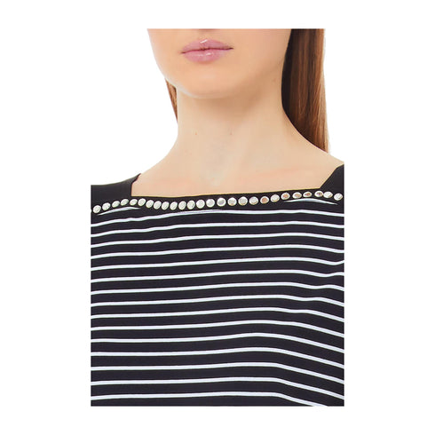 LIU JO T-Shirt T-shirt Donna con maniche a tre quarti Nero bianco P25 - LIU.JOWA5227J4909 - 03156 - XS - Francavilla Moda
