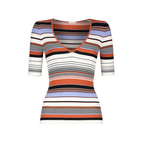 Liu Jo T-shirt T-shirt Donna con motivo a righe a 3/4 S - Francavilla Moda